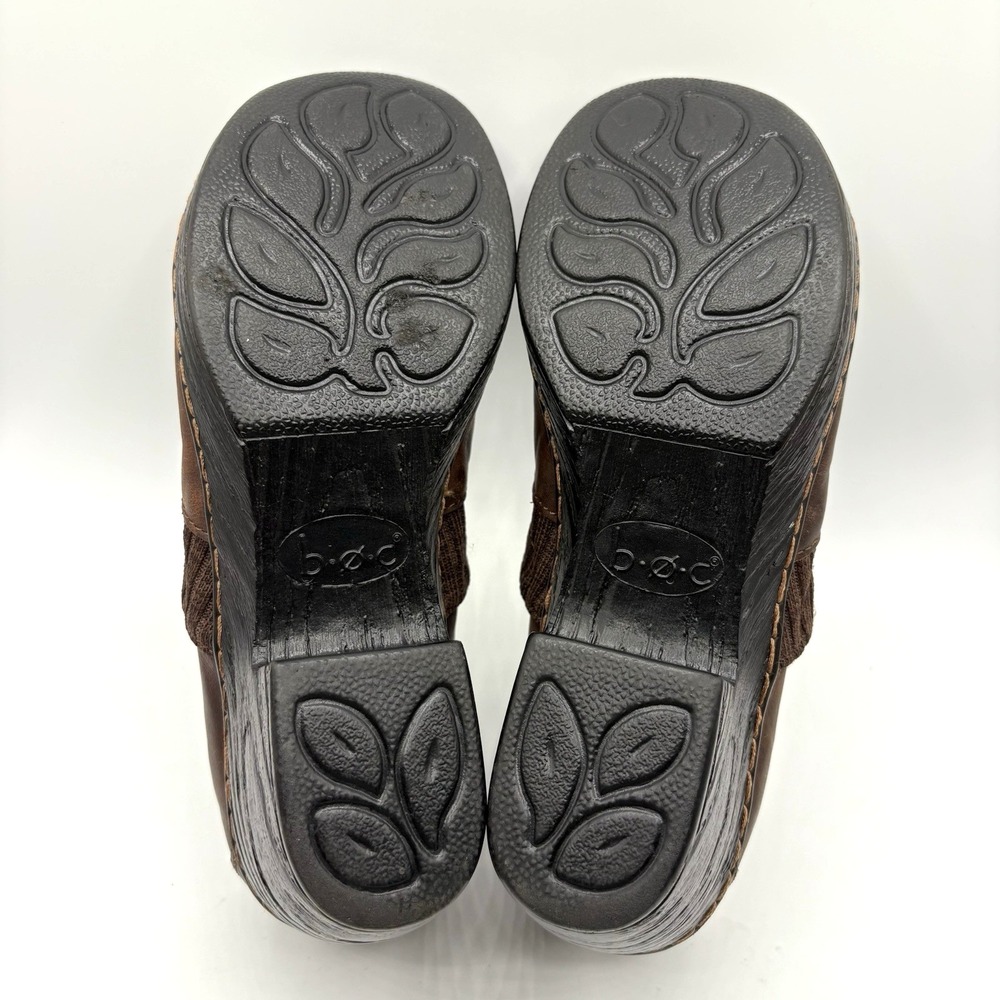 B.O.C. Born Daphnis Clogs‎ Women's Size 8.5 Brown Leather Knit Trim Slip On Shoe - Picture 9 of 9